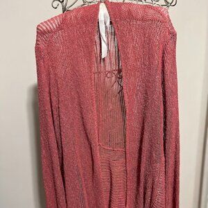 Eileen Fisher Open-Knit Waterfall Sweater